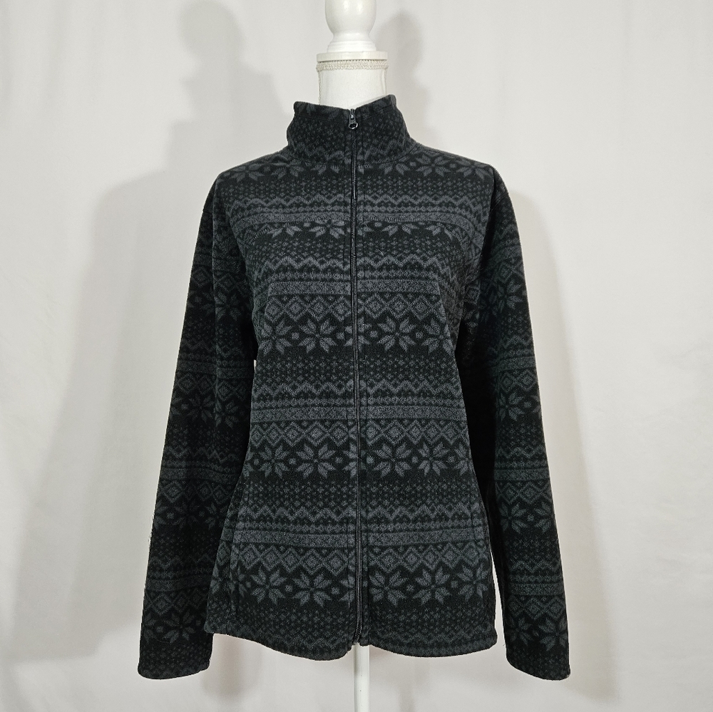 Old Navy black and grey zip up fleece women's size XXL